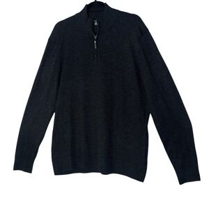 Smartwool Sweater‎ Mens Large Black Wool Blend Long Sleeve Quarter Zip Outdoor